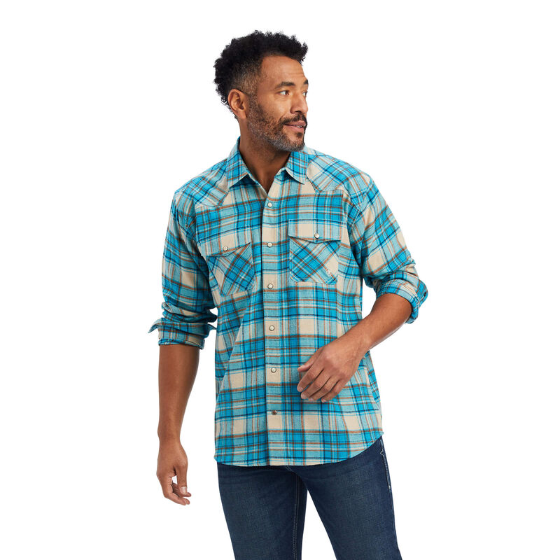 Ariat Hemden Herren - Handley Retro Fit Blau/Weiß ( WDAUY-8634 )